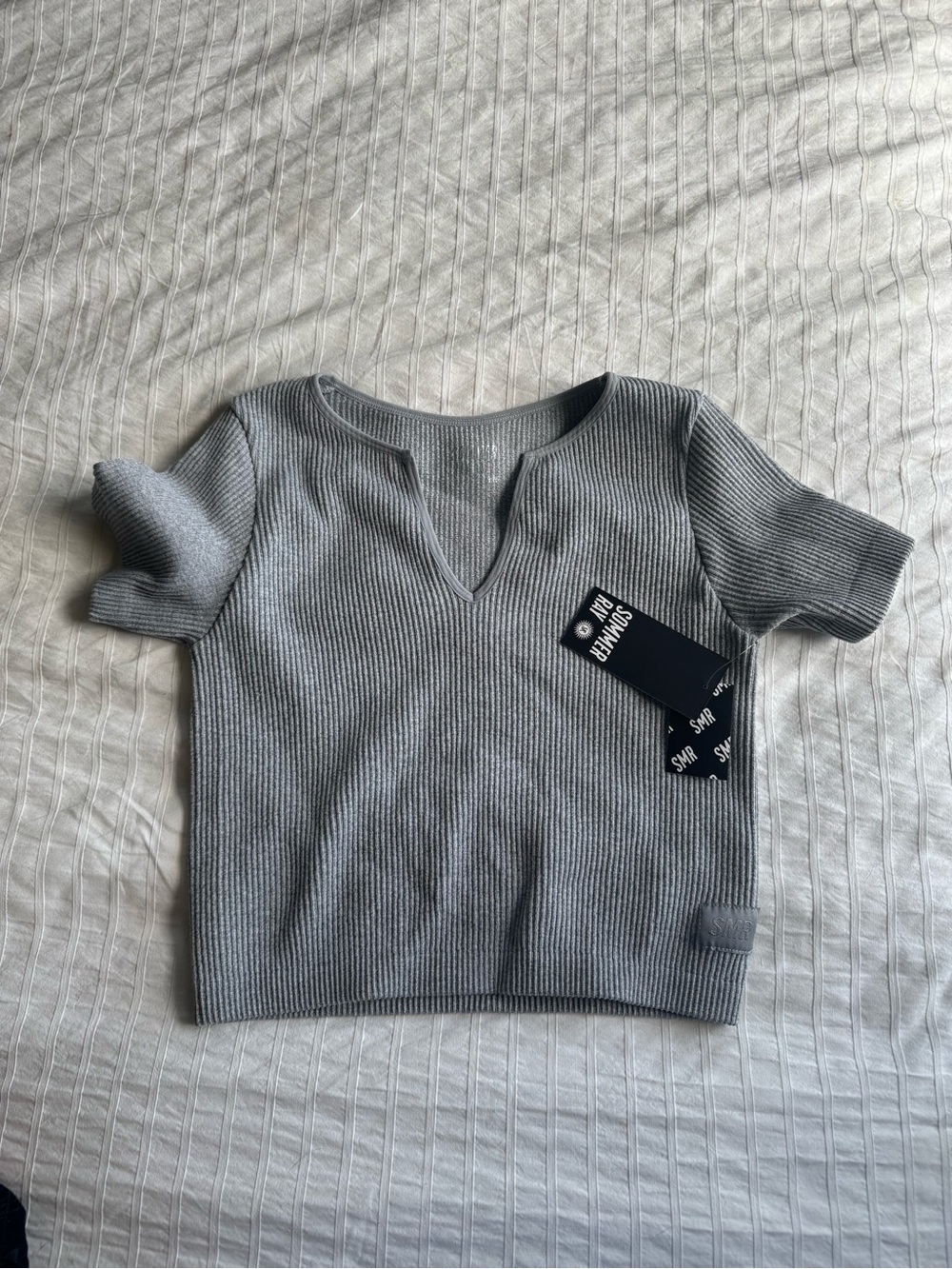 *NWT* SOMMER RAY RIBBED GRAY CROP TOP
